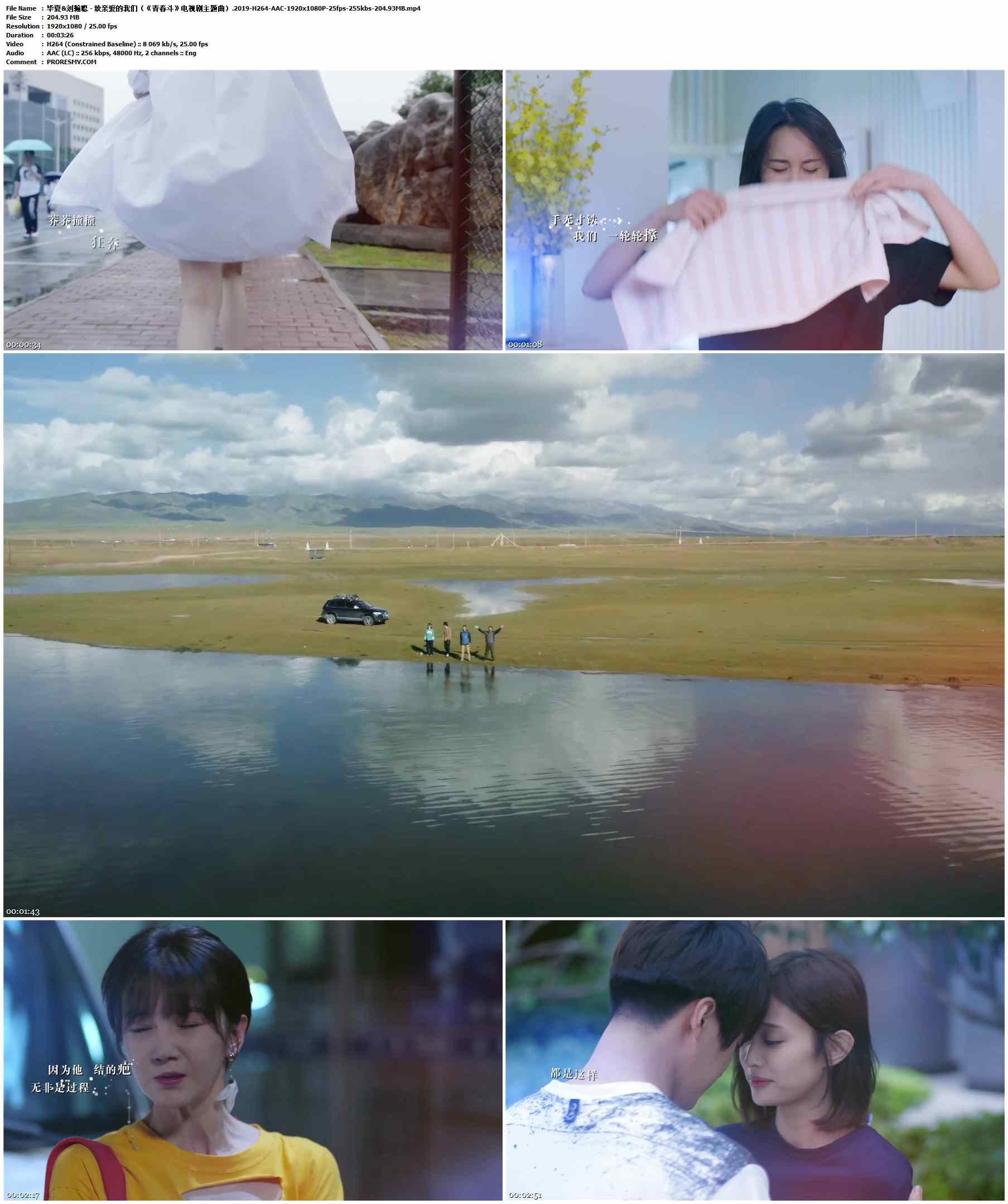 毕夏&刘瀚聪 - 致亲爱的我们（《青春斗》电视剧主题曲）.2019-H264-AAC-1920x1080P-25fps-255kbs-204.93MB官方MV_高清MV